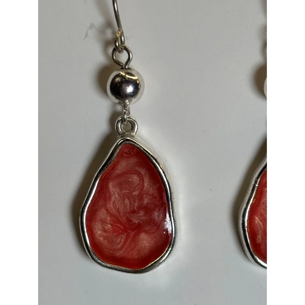 #71. Crimson Rose Silhouette Earrings